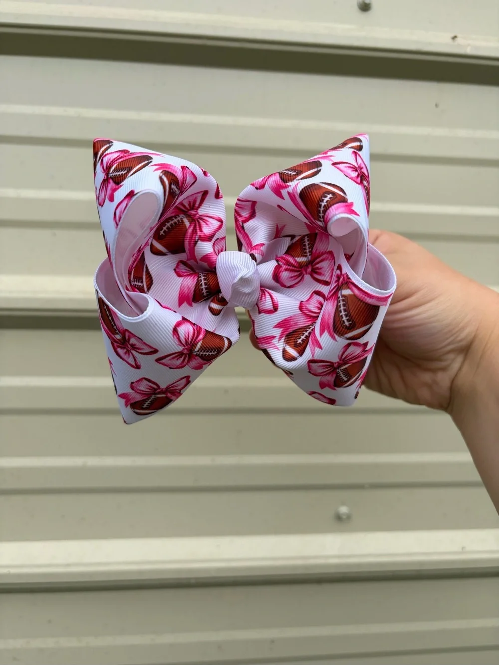 5 Inch Boutique Girls Football Themed Bow